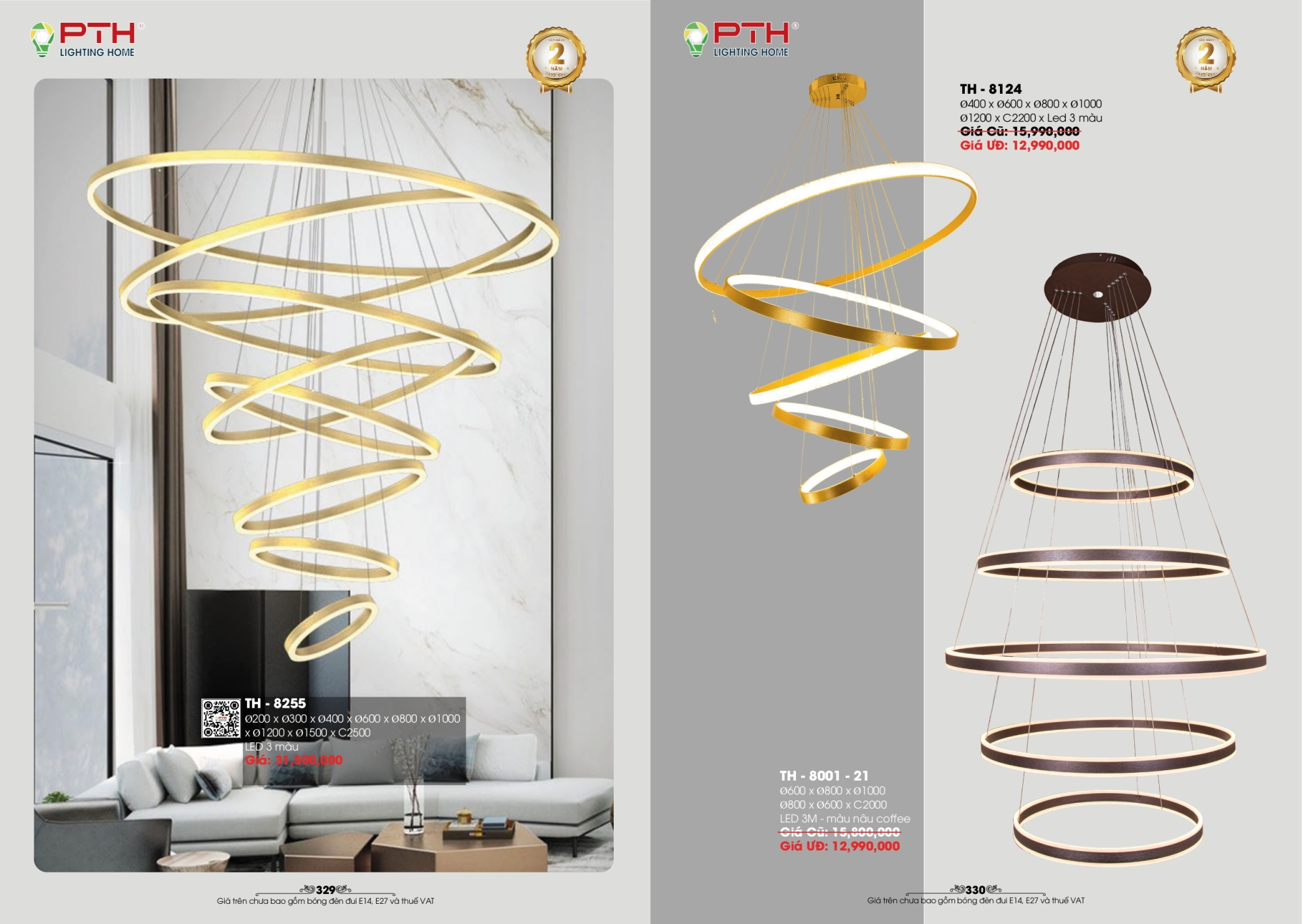 Bảng giá đèn trang trí PTH Lighting Home 2026